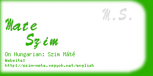 mate szim business card